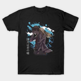 Love Through Music Shigatsu wa KimiTee Reflecting the Anime's Emotional Journey T-Shirt